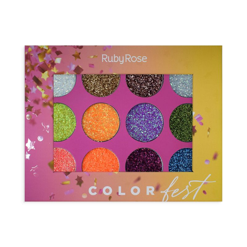 Paleta-Glitters-Ruby-Rose-Color-Fest-x12-tonos