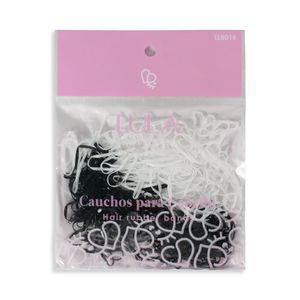 Cauchos de Cabello Blanco y Negro LLB016-B